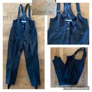 Vintage White Stag Stirrup Stretchy Women’s Black Ski Pants size 16